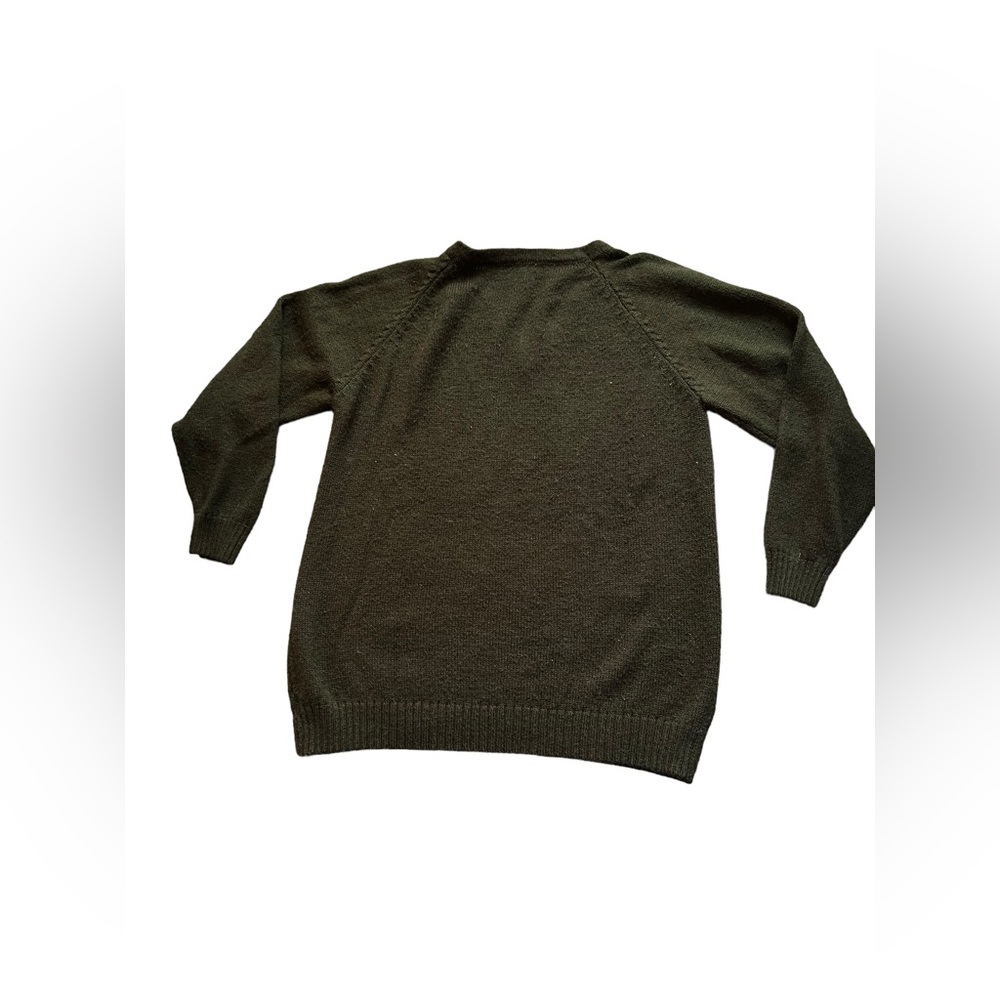 Pachamama 70% Alpaca Green Cable Knit Cardigan Fit Like Medium Sweater V Neck - Picture 7 of 13